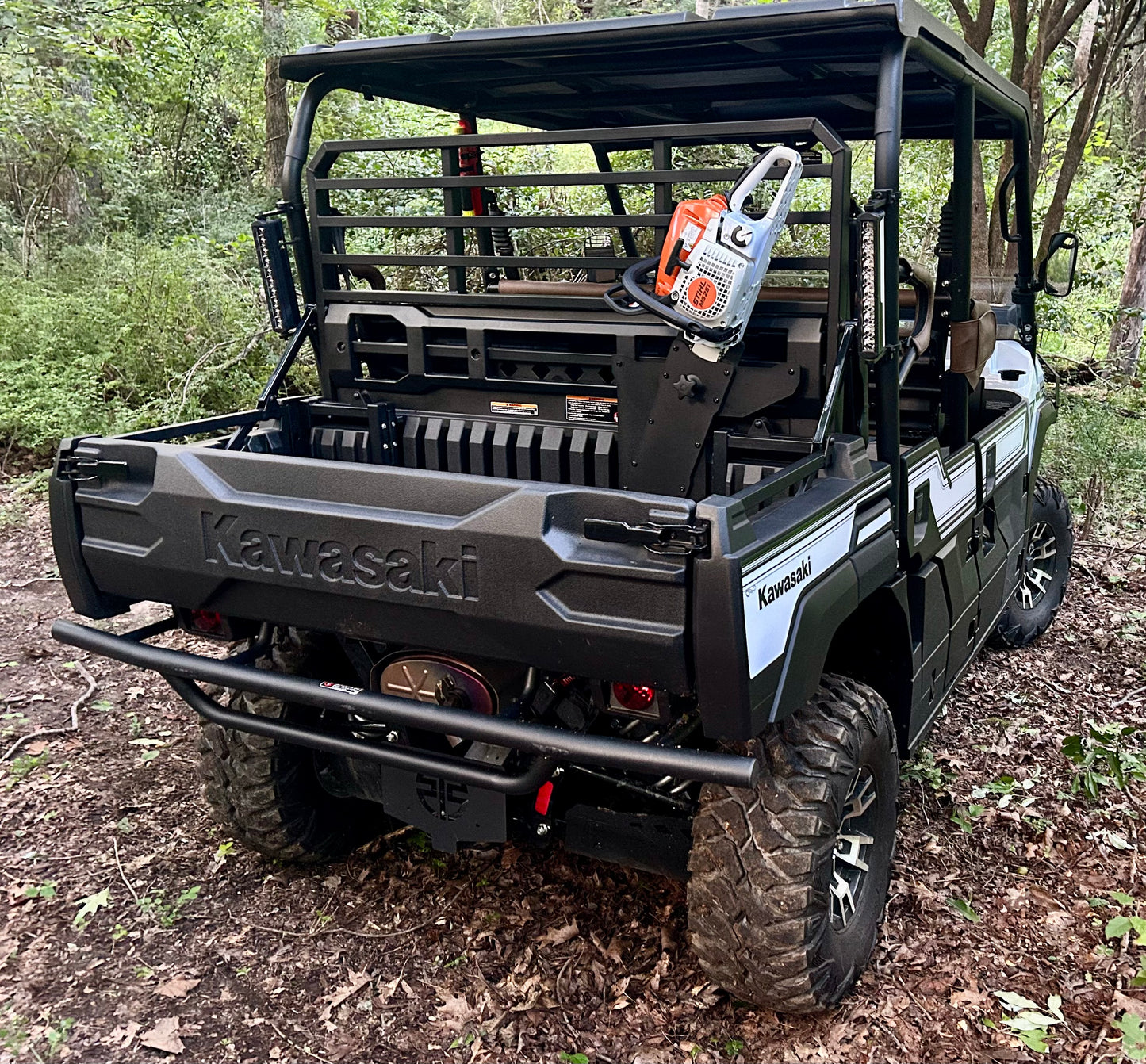 Kawasaki Mule Pro Headache Rack Chainsaw Mount - Passenger Side
