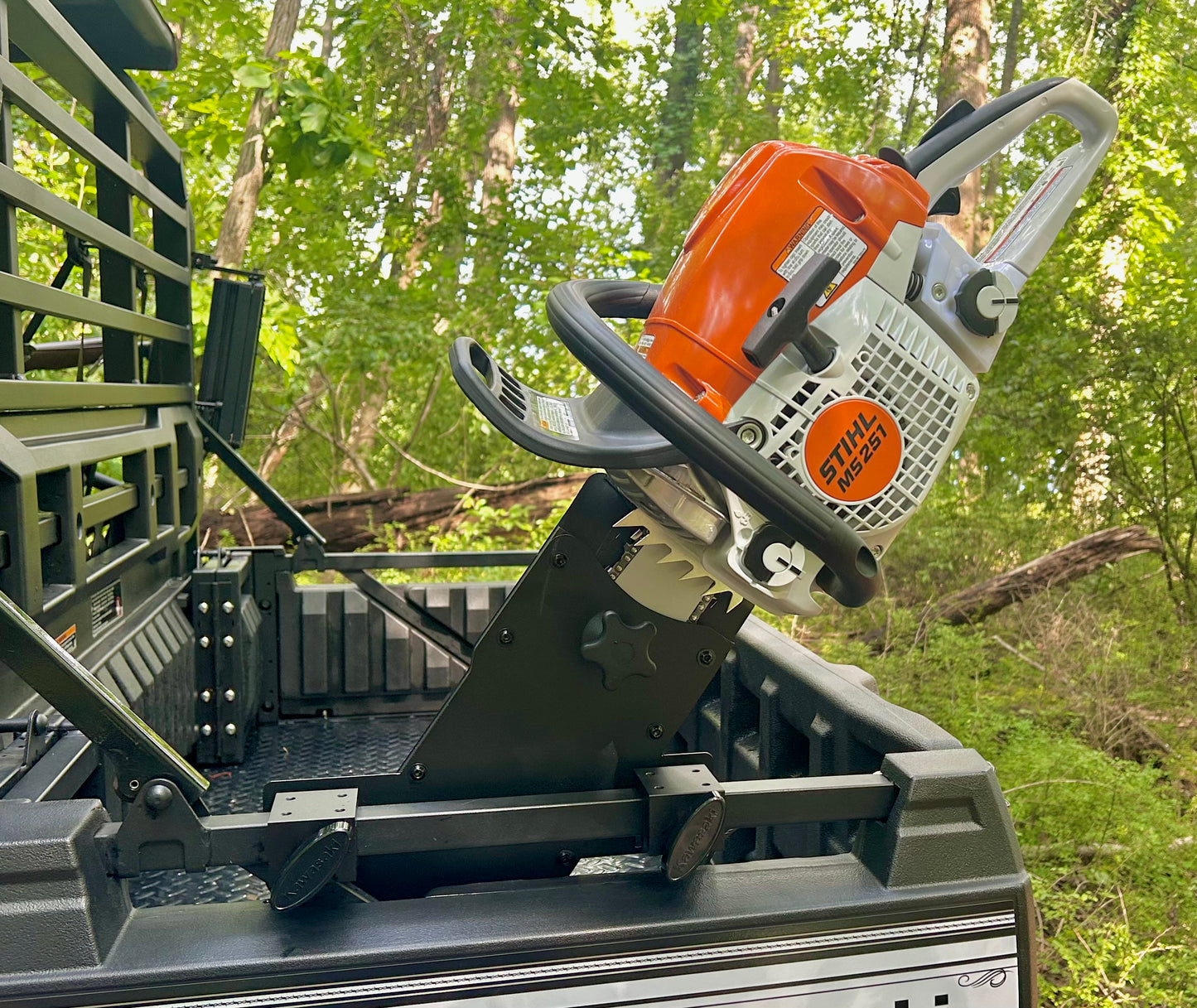 Kawasaki Mule FXT Side Rail Chainsaw Mount - Driver’s Side