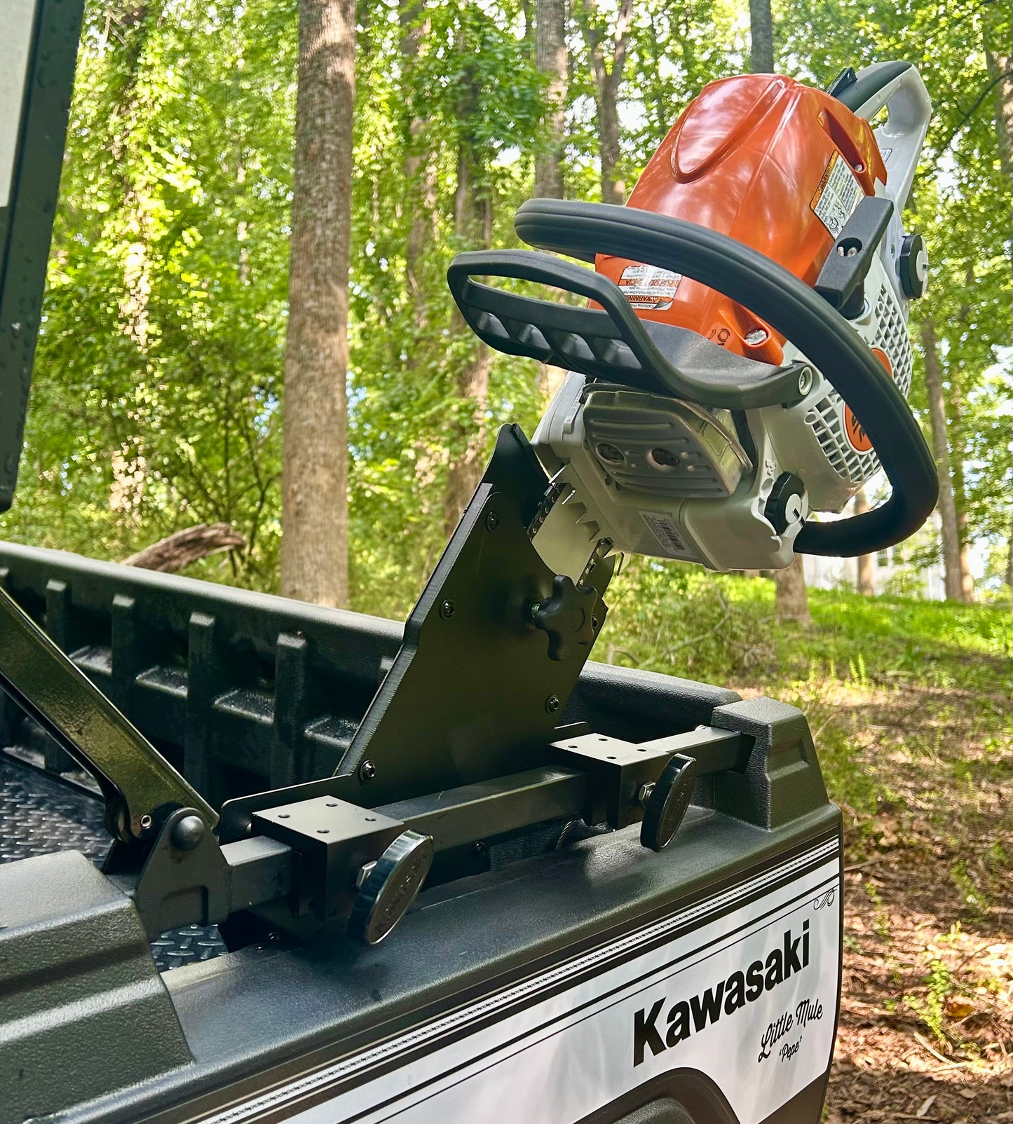 Kawasaki Mule FXT Side Rail Chainsaw Mount - Driver’s Side
