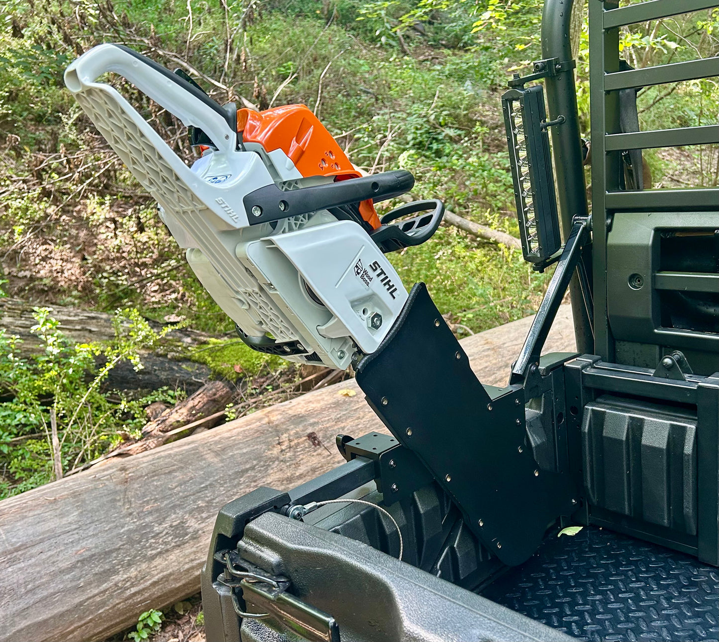 Kawasaki Mule FXT Side Rail Chainsaw Mount - Driver’s Side