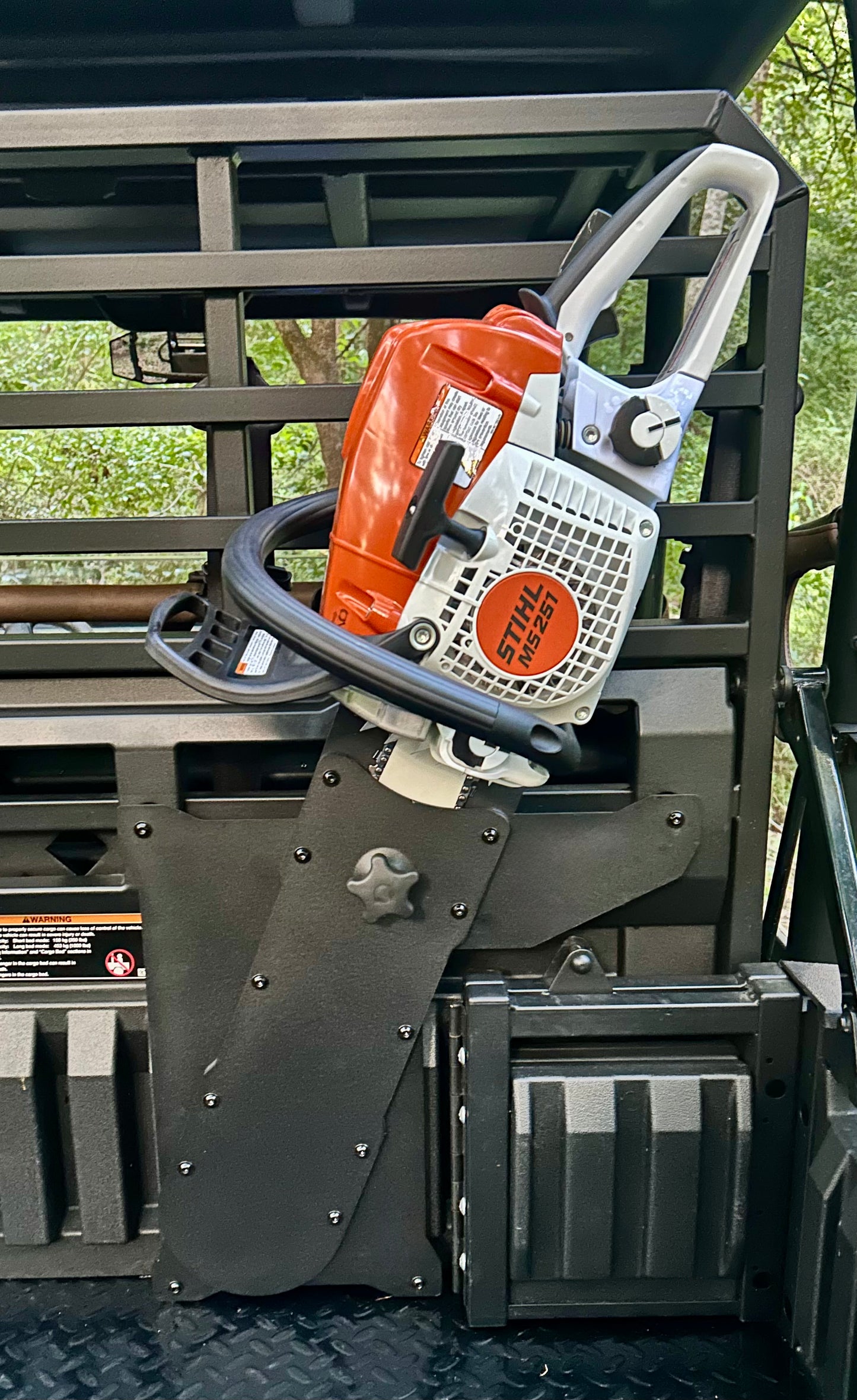 Kawasaki Mule Pro Headache Rack Chainsaw Mount - Passenger Side