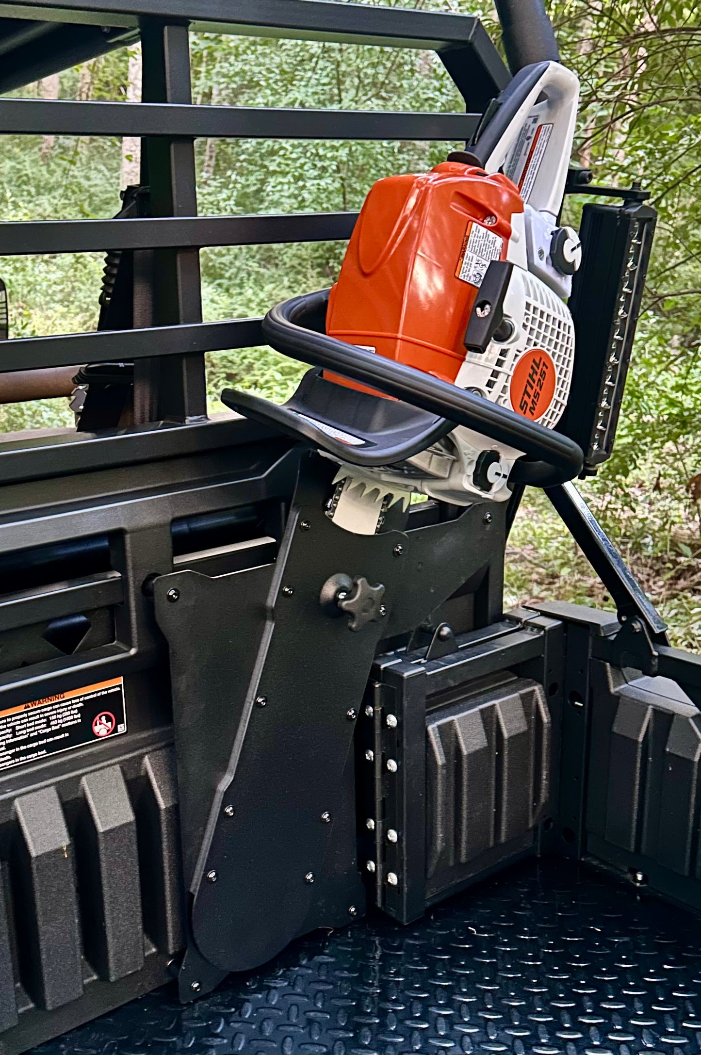 Kawasaki Mule Pro Headache Rack Chainsaw Mount - Passenger Side