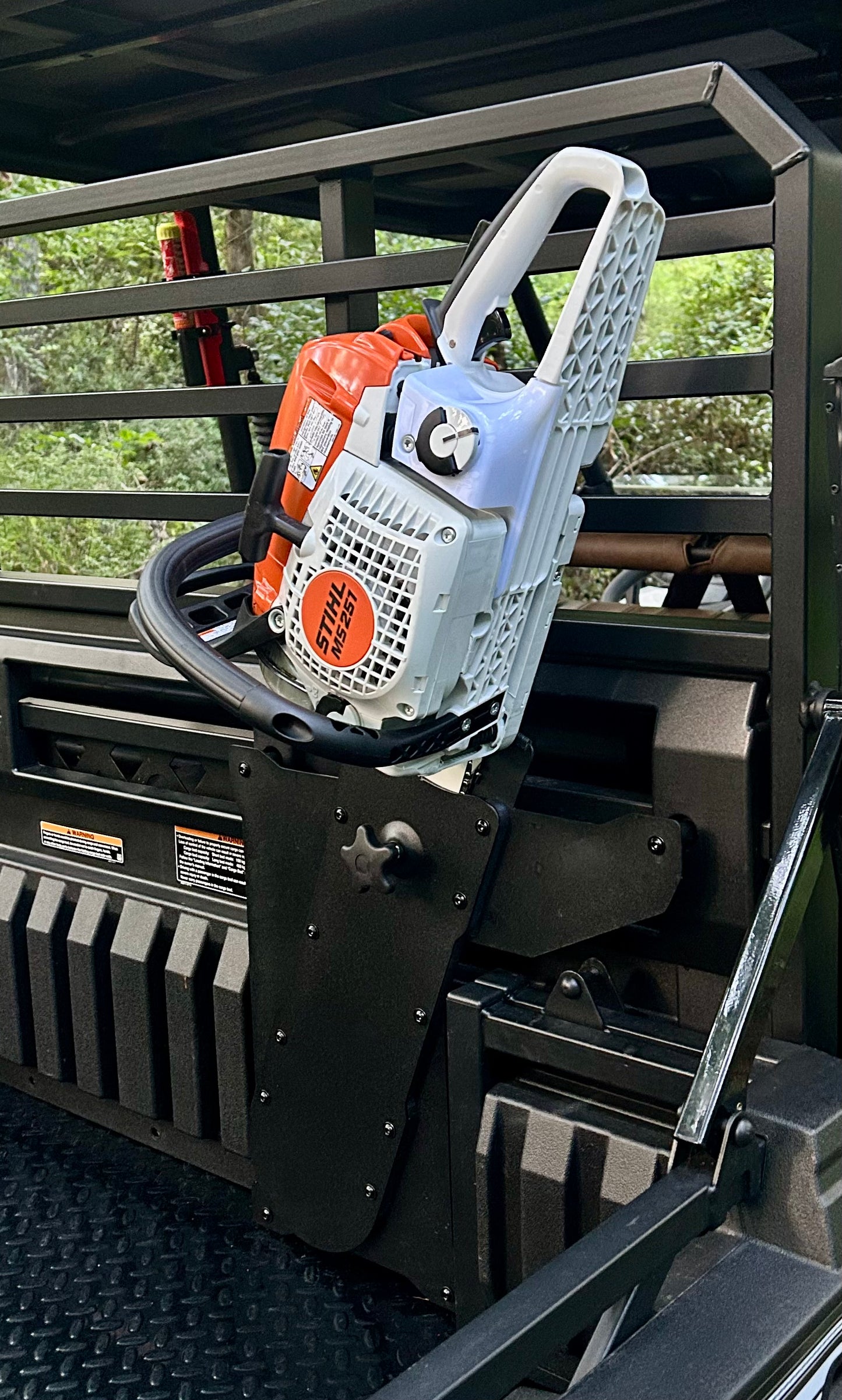 Kawasaki Mule Pro Headache Rack Chainsaw Mount - Passenger Side