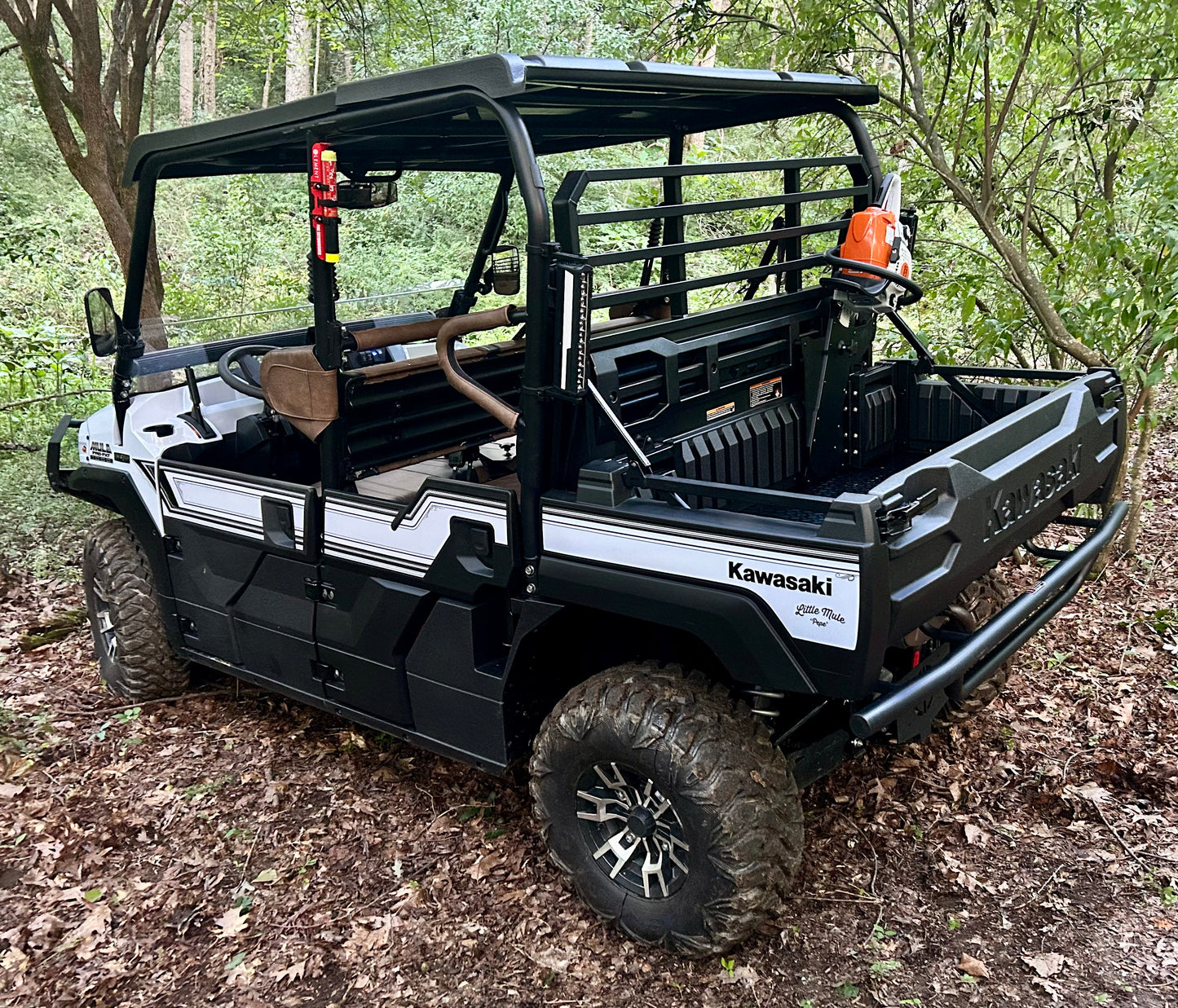 Kawasaki Mule Pro Headache Rack Chainsaw Mount - Passenger Side