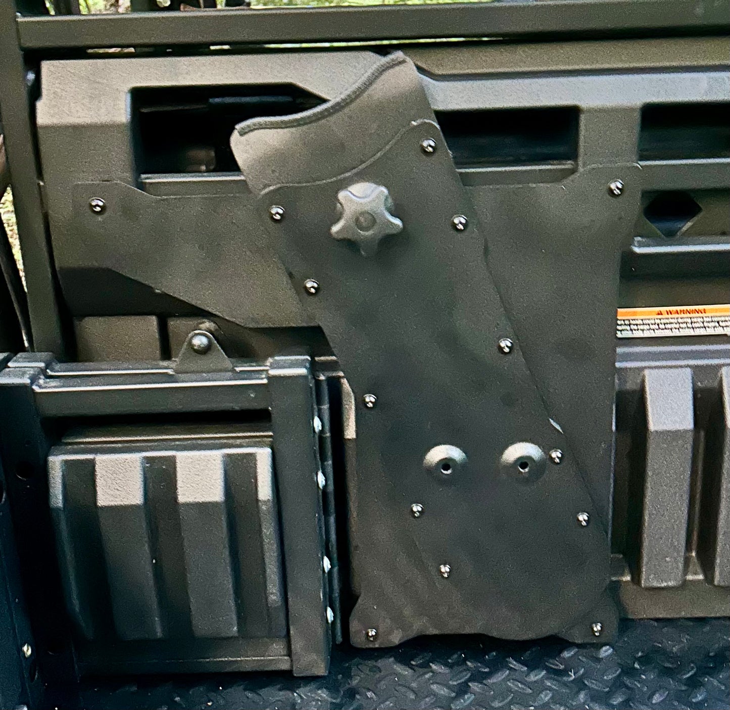 Kawasaki Mule Pro Headache Rack Chainsaw Mount w/ RotoPax Option - Driver’s Side