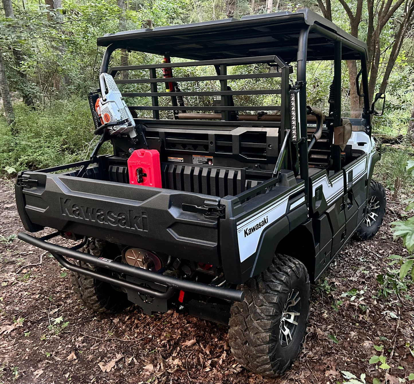 Kawasaki Mule Pro Headache Rack Chainsaw Mount w/ RotoPax Option - Driver’s Side