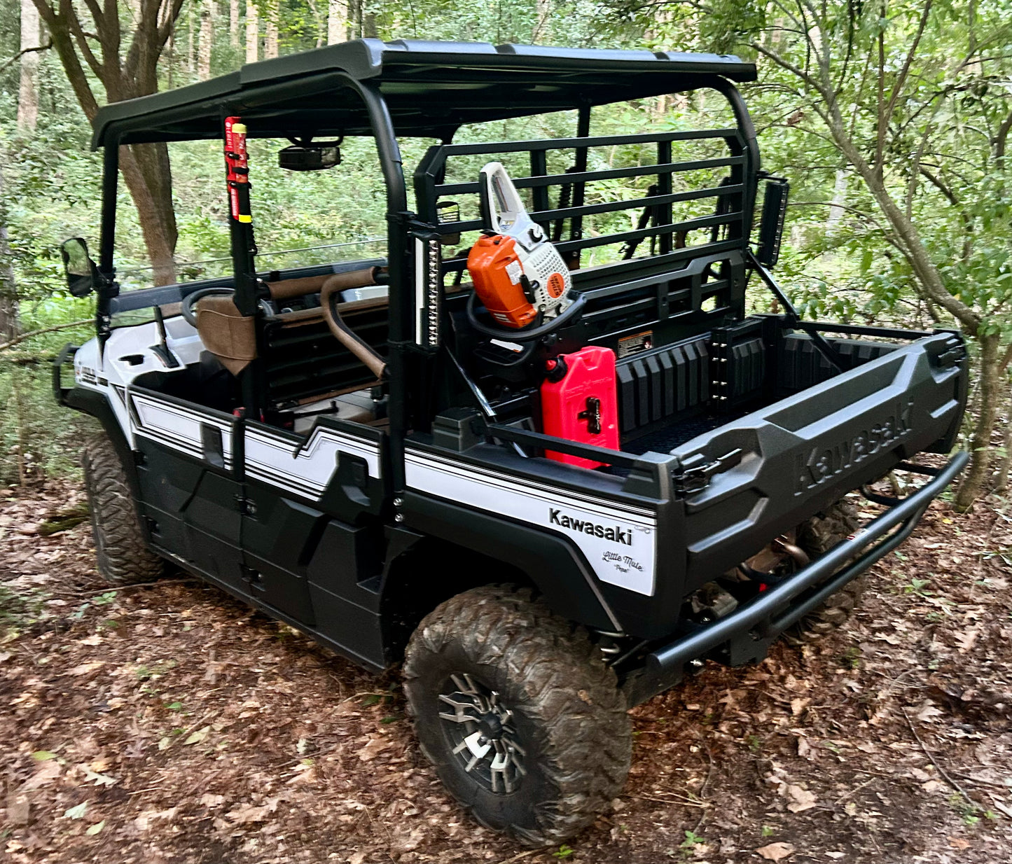 Kawasaki Mule Pro Headache Rack Chainsaw Mount w/ RotoPax Option - Driver’s Side