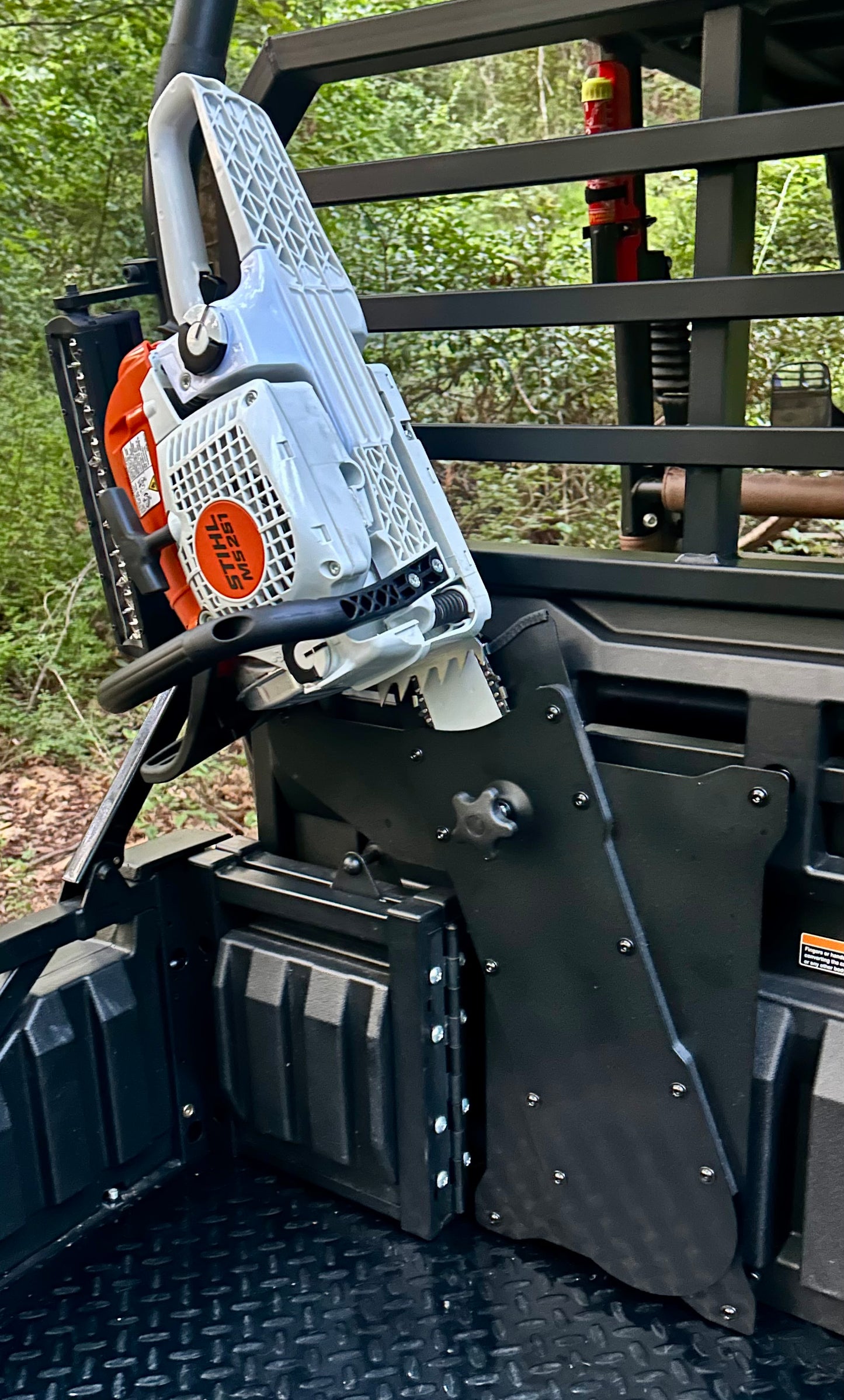 Kawasaki Mule Pro Headache Rack Chainsaw Mount - Driver’s Side