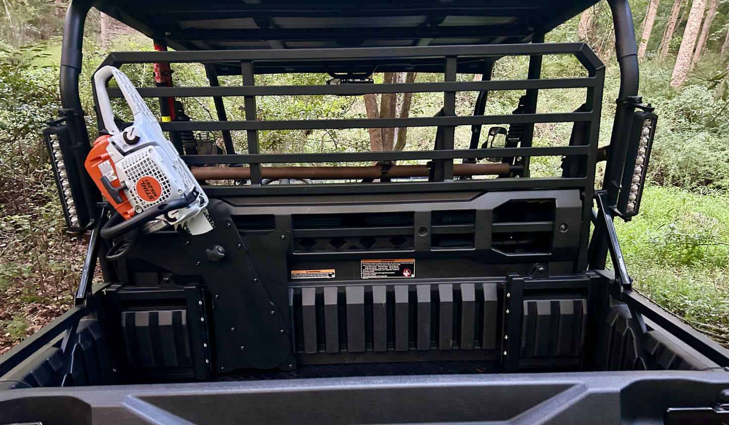 Kawasaki Mule Pro Headache Rack Chainsaw Mount - Driver’s Side