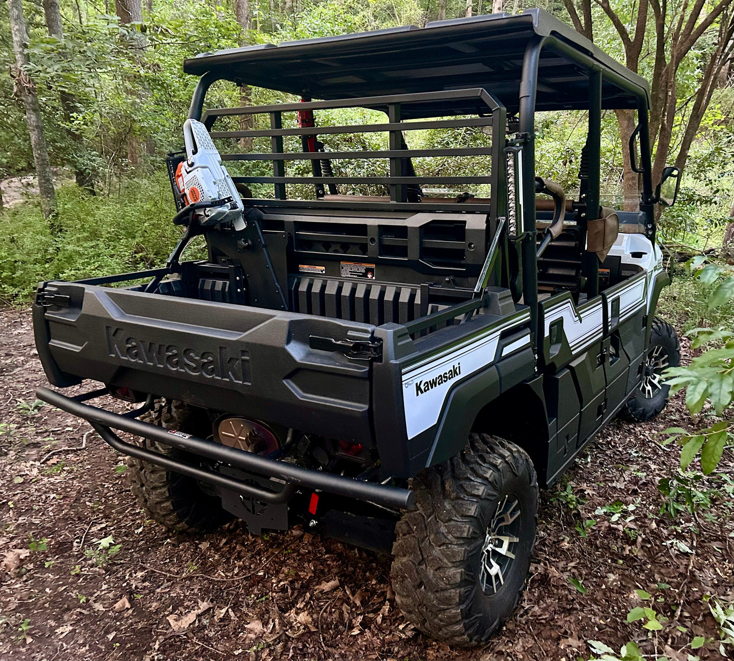 Kawasaki Mule Pro Headache Rack Chainsaw Mount - Driver’s Side
