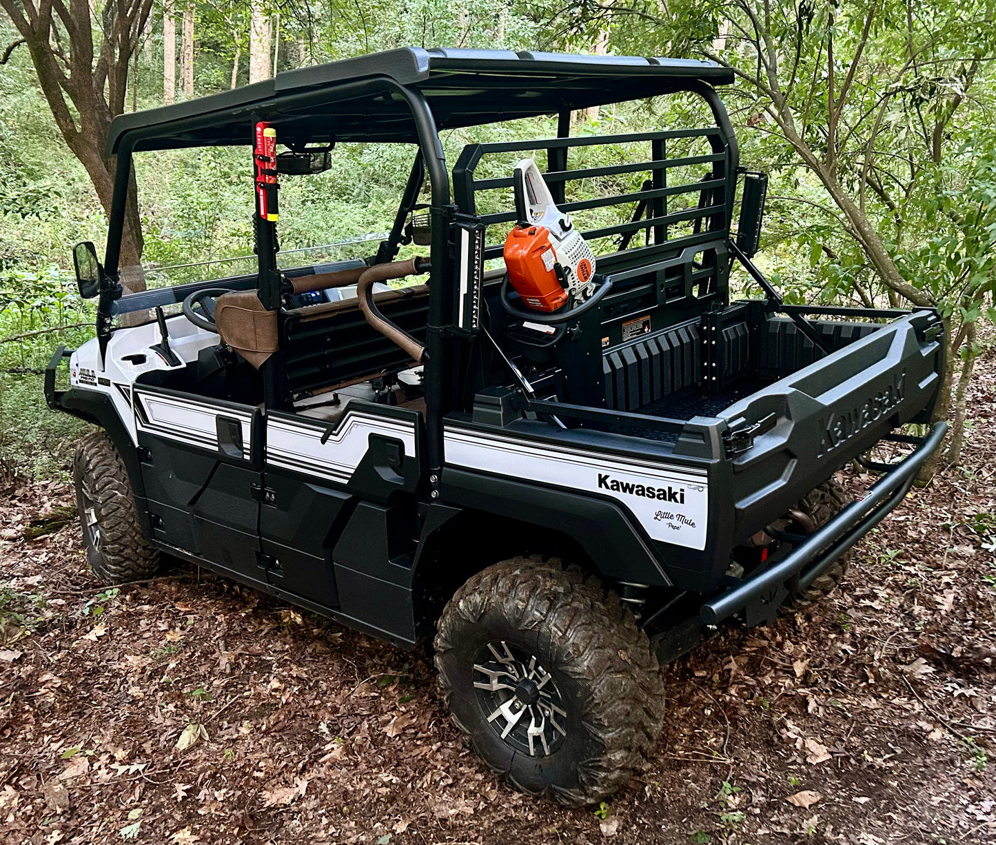 Kawasaki Mule Pro Headache Rack Chainsaw Mount - Driver’s Side